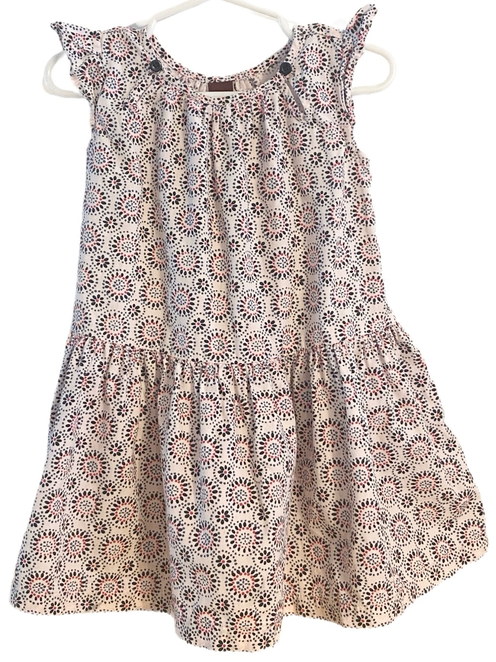 Tea Collection Toddler Girls Ruffle Sleeve Cotton Dress Size 2T